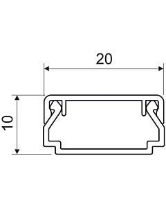 Kopos leidingkanaal LHD 20 x 10 mm lengte 2 m zwart UV-stabiel