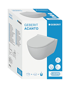 Geberit Acanto pack wandcloset TurboFlush + zitting SC&QR wit