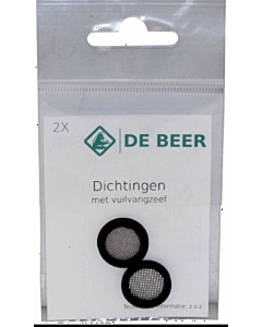 De Beer vuilvangzeef 1/2" m. dichting Santoprene rvs 2 stuks