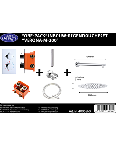 Best Design One Pack regendoucheset Verona M Ø 200 mm chroom