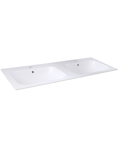 Best-Design Bora wastafel duo 120 cm 2 kraangaten glans wit