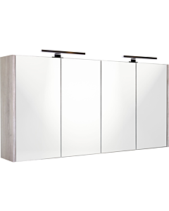 Best-Design Happy spiegelkast met 2 x verlichting mdf 120x60 cm grij