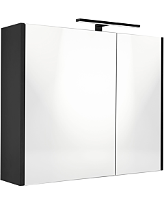 Best-Design Happy spiegelkast met verlichting mdf  60x60 cm zwart