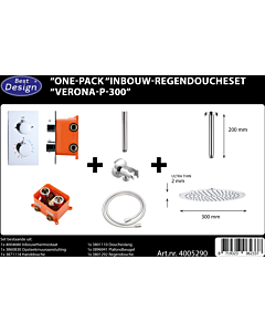 Best Design One Pack regendoucheset Verona P 300 inbouw chroom