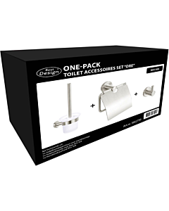 Best Design One Pack toilet-accessoireset Ore rvs geborsteld