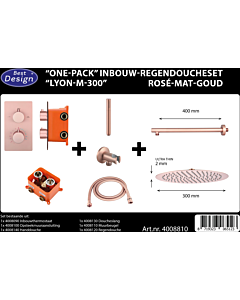 Best Design One Pack regendoucheset Lyon M 300 inbouw rosé mat goud