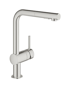 Grohe Minta keukenmengkraan hoge L-uitl. uittrek.douche supersteel