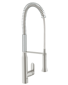 Grohe K7 keukenmengkraan spiraal hoog met prof.douche supersteel