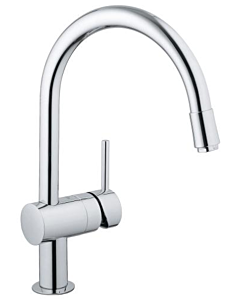 Grohe Minta keukenmengkraan hoge C-uitl. uittrek.mousseur E-chroom