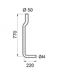 Wisa valpijpbocht 770 x 220 mm wit