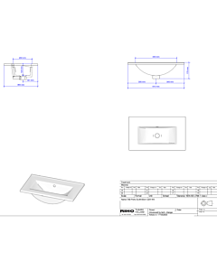 Gena Orbada Slim wastafel 60 cm