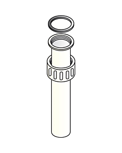 Verstelbuis met wartel 200 mm lang wit 1.1/4" - 32 mm