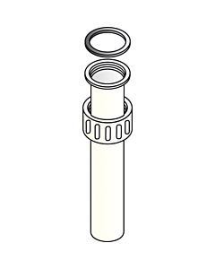 Verstelbuis met wartel 200 mm lang wit 1.1/2" - 40 mm