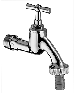 Schell slangwartelkraan 1/2" met kruk handels model chroom