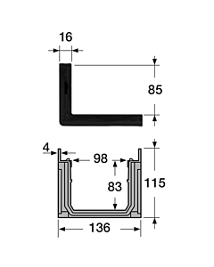 Nicoll Connecto opzetstuk met sleuf 16 x 85 mm PP 50 cm zwart