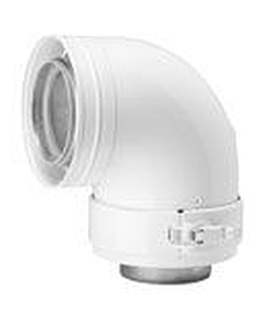 Burgerhout Twinsafe+ bocht alum.  Ø 60/100 mm 90° wit