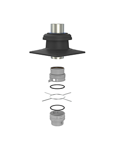 Burgerhout Multiflex schoorsteenkap flex set Ø 130 mm zwart