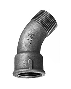 Nefit Industrial bocht nr.40 45° zwart  3/8" bi.dr. x 3/8" bu.dr.