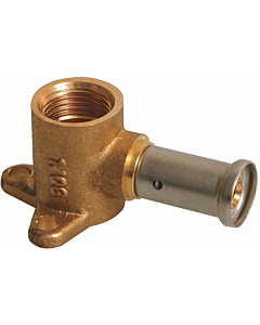 Henco Messing Sanitair muurplaat kort 14 mm pers x 1/2" bi.dr.