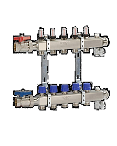 Robot RVS verdeelunit pomploos  2-groeps inclusief kogelkranen 1"