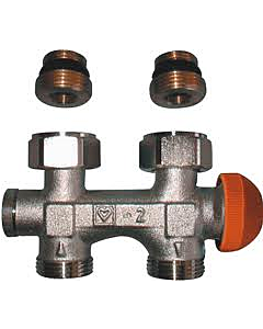 Herz TS-3000 thermo.H-onderblok 3/4"EC recht 2-p. radiatorzijde 1/2"