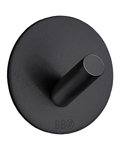 BB mat zwart designhaak Ø 48 mm 1-voudig zelfklevend