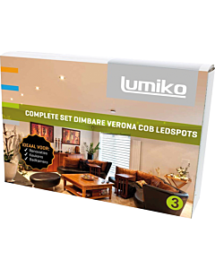 Klemko Lumiko Verona COB pakket met 3x Verona ledspot 3000K dimbaar