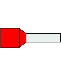 Klemko geïs. adereindhuls 1.00qmm rood pen = 8mm DIN BL 100 stuks