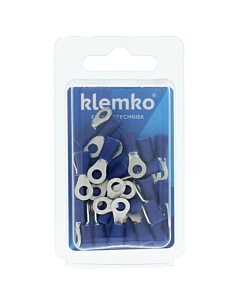 Klemko geïsol. kabelschoen blauw ring M4 25 stuks