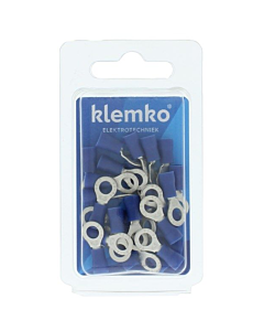 Klemko geïsol. kabelschoen blauw ring M5 25 stuks