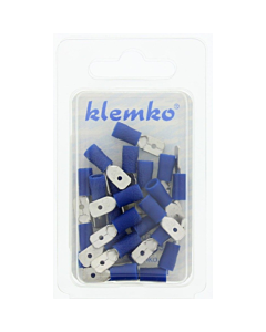 Klemko geïsol. kabelschoen blauw vlaksteker 6.3x0.8 mm 25 stuks