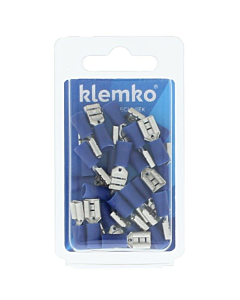 Klemko geïsol. kabelschoen blauw vlakstekerhuls 6.3x0.8 mm 25 stuks