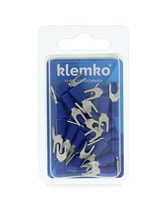 Klemko geïsol. kabelschoen blauw vork M3.5 25 stuks