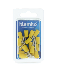 Klemko geïsol. kabelschoen geel pensteker 13 mm 25 stuks