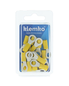 Klemko geïsol. kabelschoen geel ring M4 blister 25 stuks