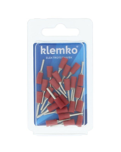 Klemko geïsol. kabelschoen rood pensteker 9.5 mm 25 stuks