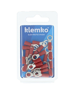 Klemko geïsol. kabelschoen rood ring M5 25 stuks