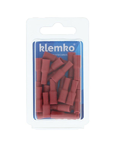 Klemko geïsol. kabelschoen rood rondstekerhuls 4 mm 25 stuks